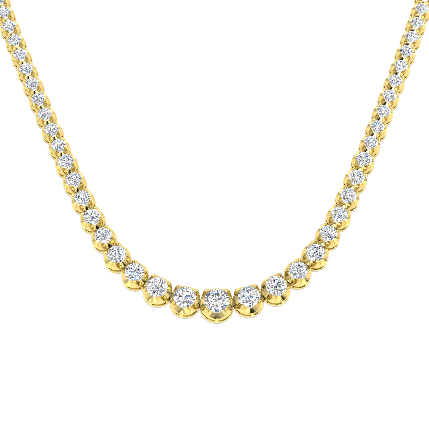 13.15 ct Natural Diamond Round Necklace