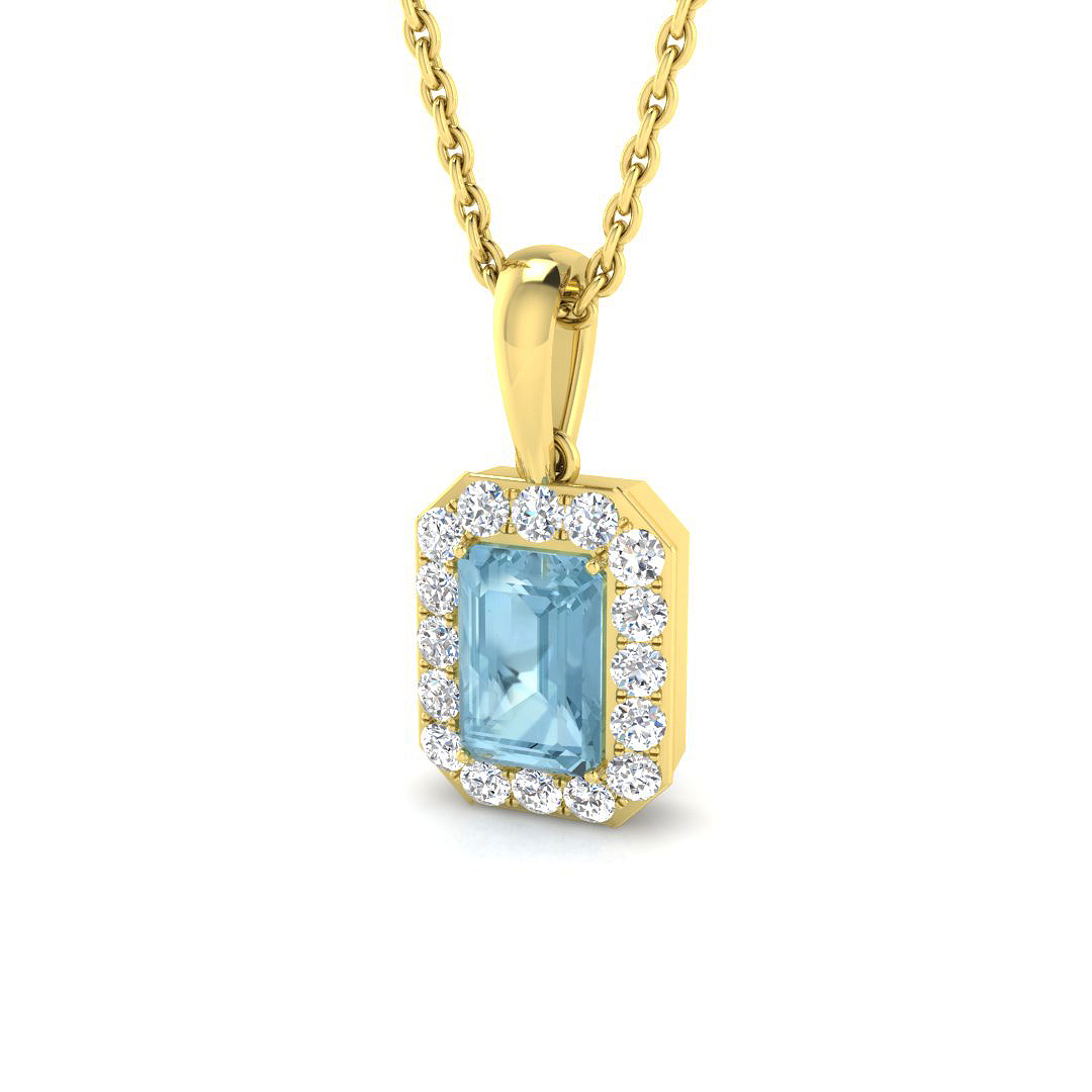 0.65 ct Aquamarine Emerald Pendant