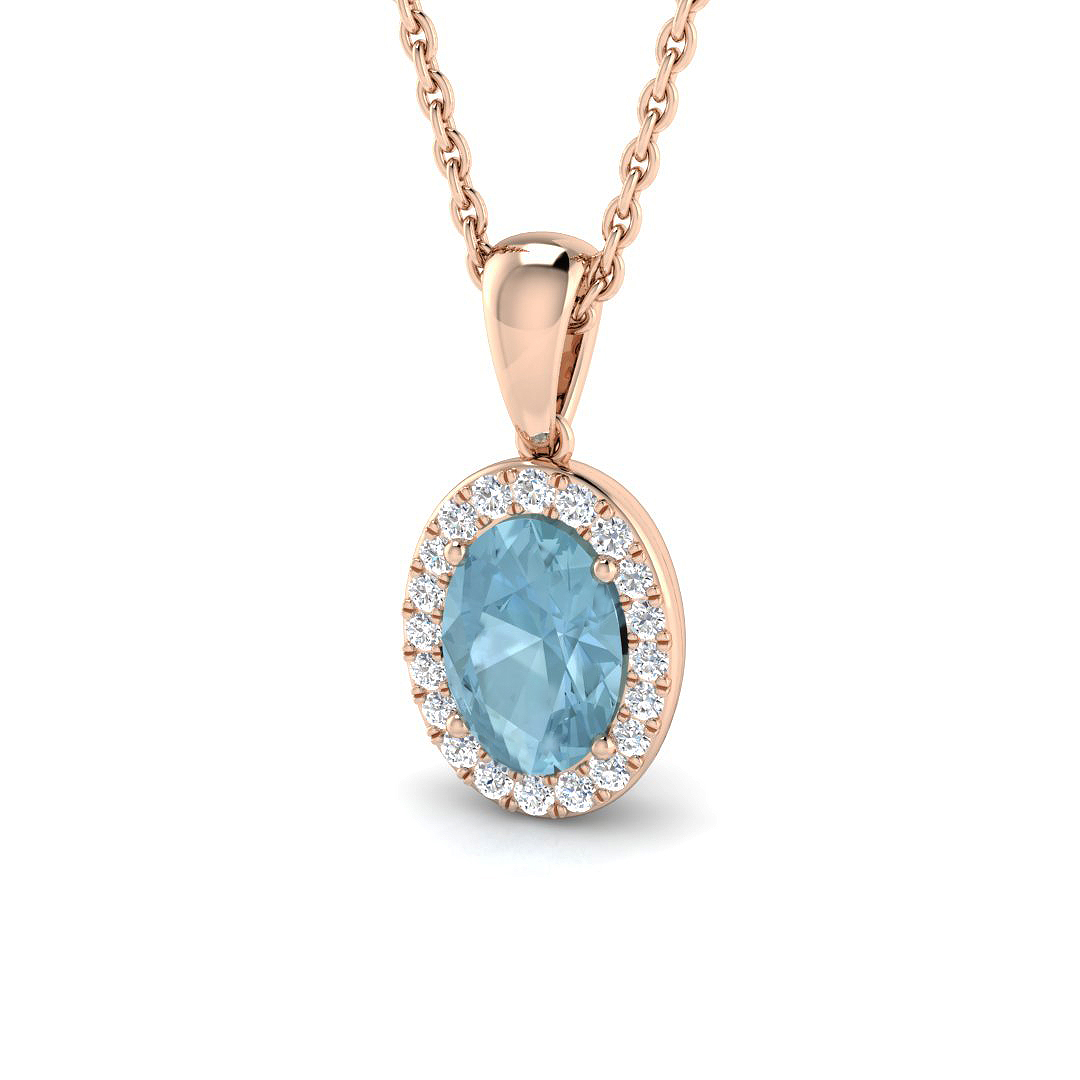 0.4 ct Aquamarine Oval Pendant