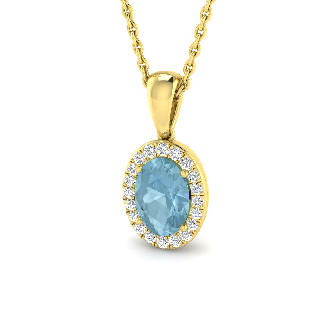 0.75 ct Aquamarine Oval Pendant