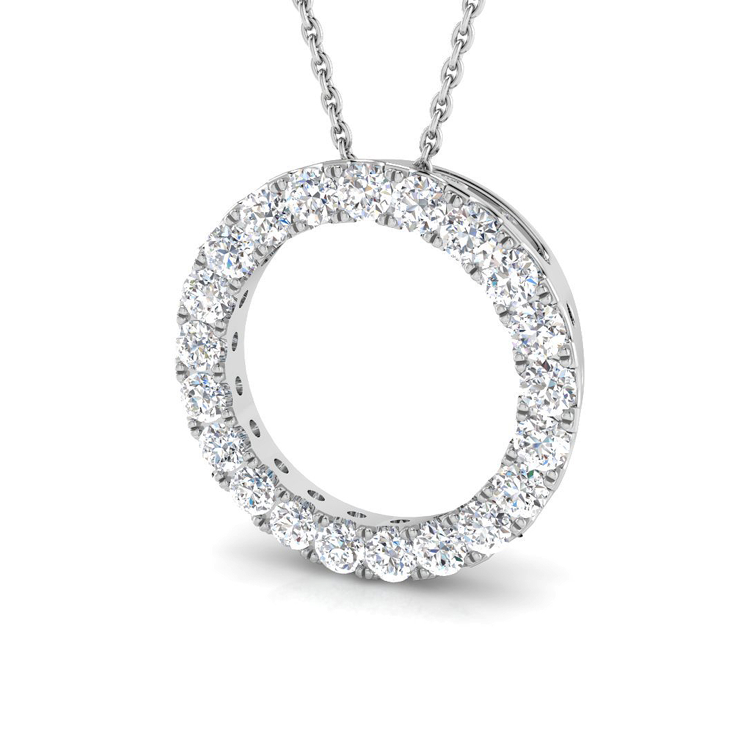 1 ct Natural Diamond Round Pendant