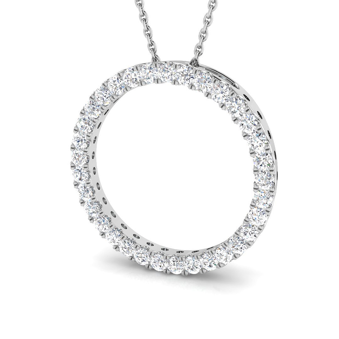 0.75 ct Natural Diamond Round Pendant