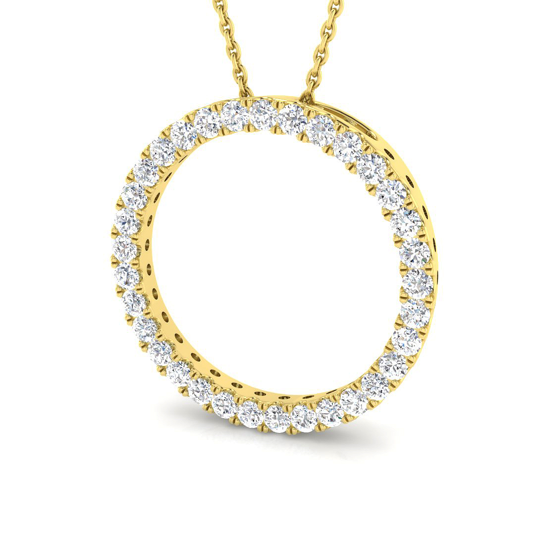 0.75 ct Natural Diamond Round Pendant