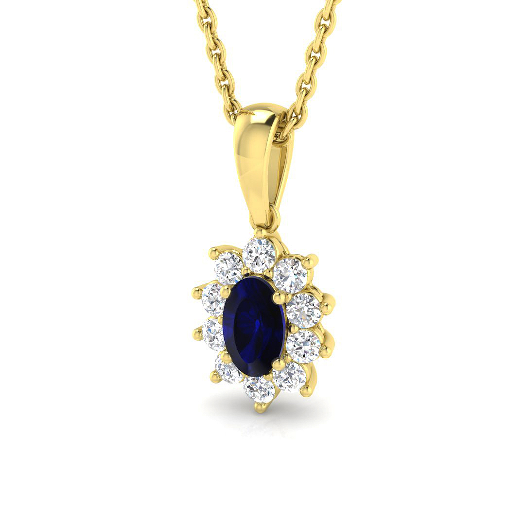 0.5 ct Blue Sapphire Oval Pendant