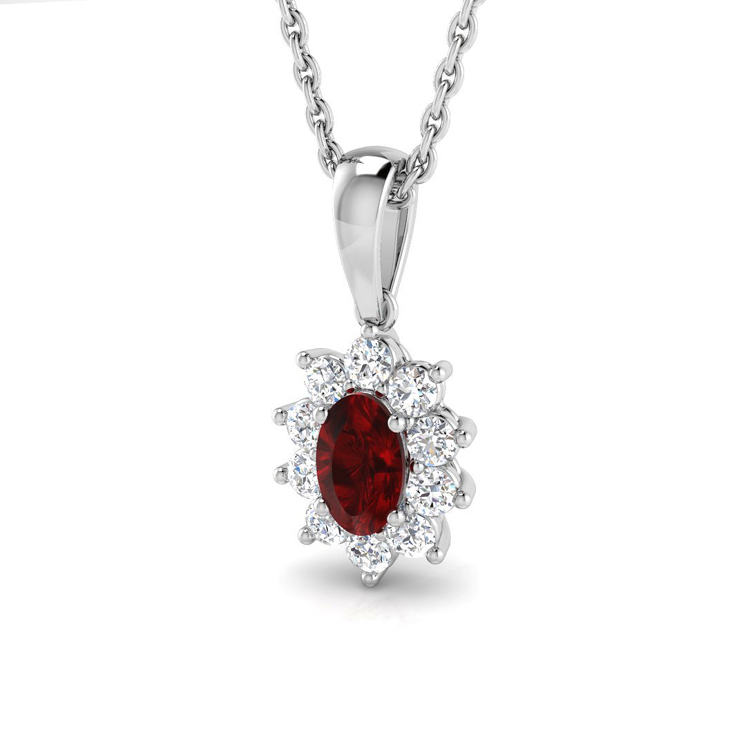 0.5 ct Natural Diamond Oval Pendant