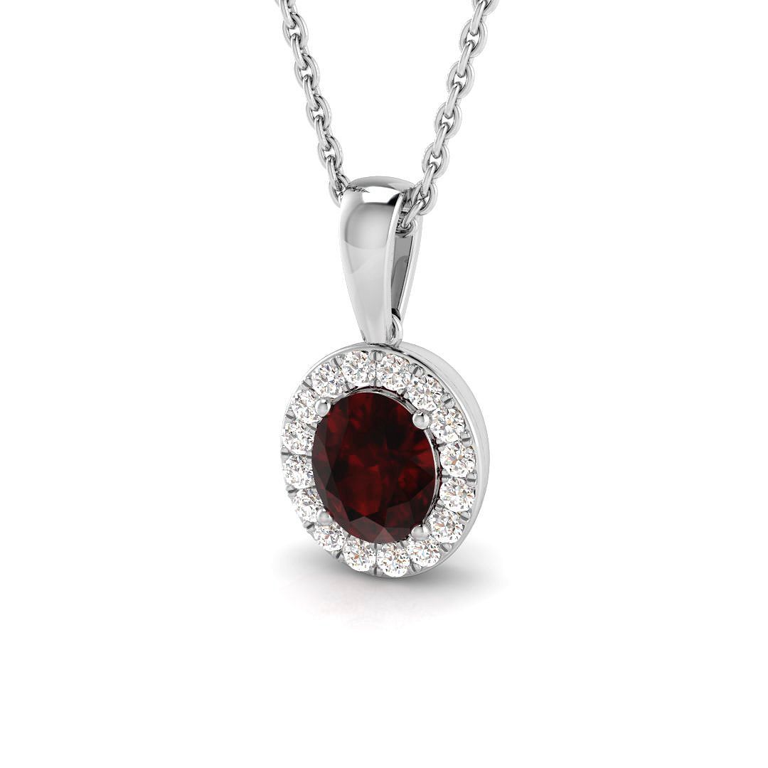 0.8 ct Natural Diamond Oval Pendant