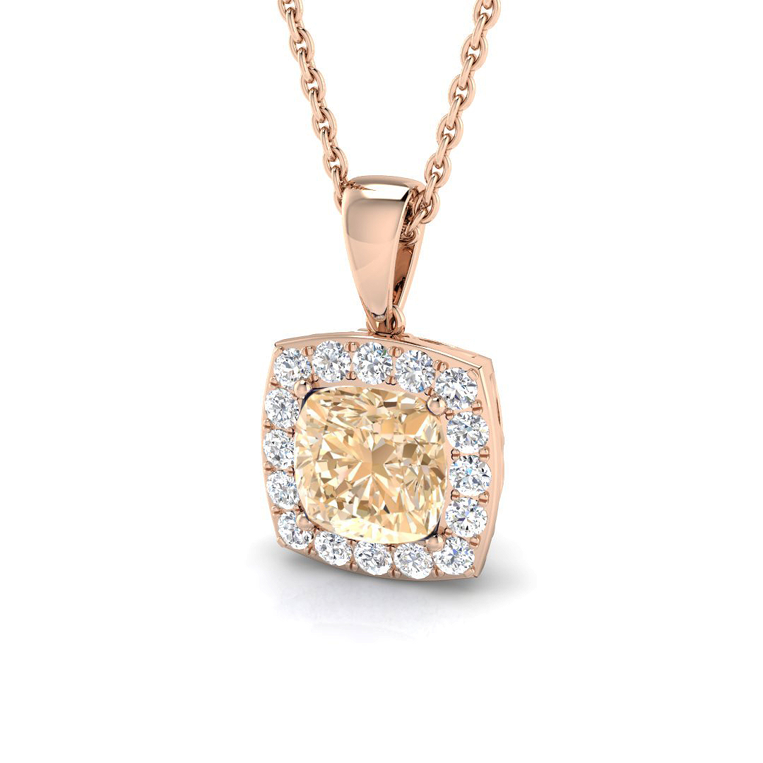 1 ct Morganite Cushion Pendants