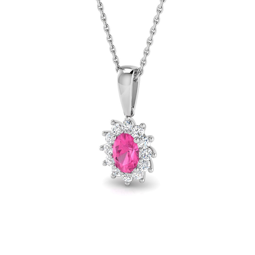 0.9 ct Pink Sapphire Oval Pendant