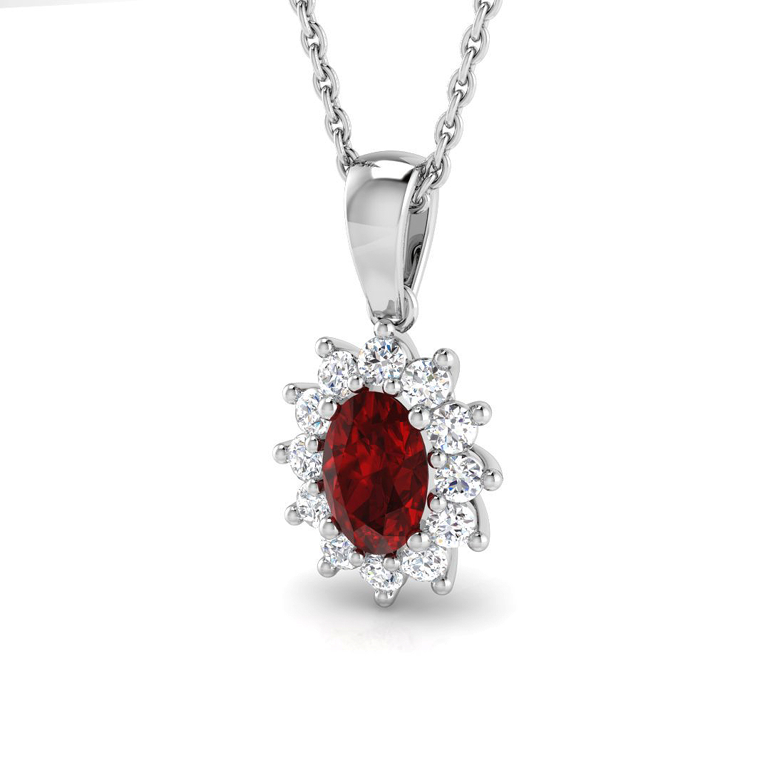 0.95 ct Natural Diamond Oval Pendant