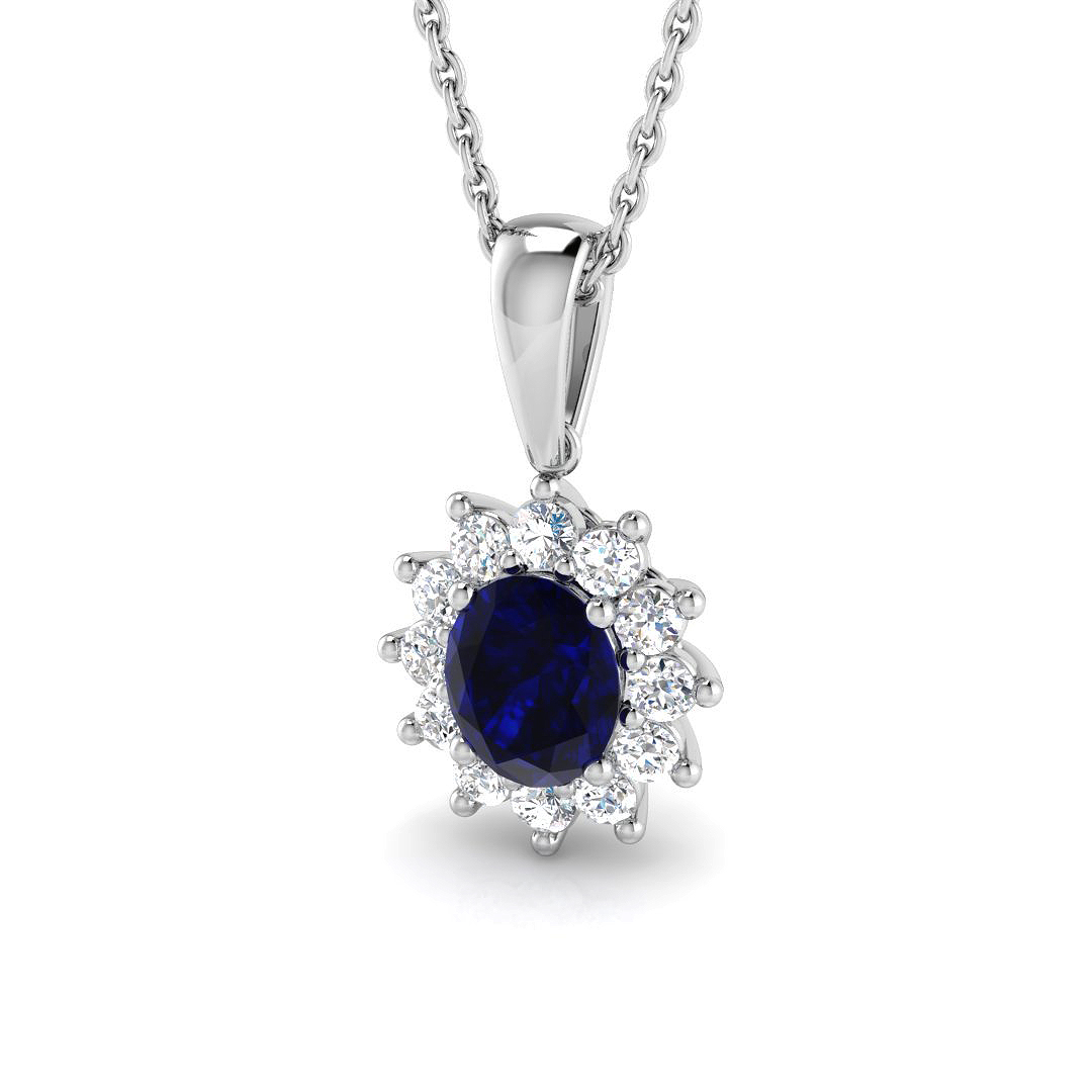 1.05 ct Blue Sapphire Oval Pendants