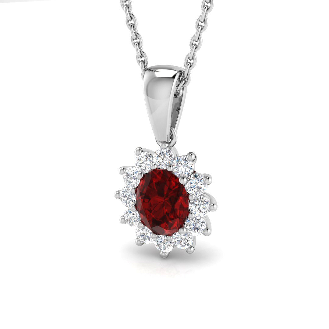 0.85 ct Natural Diamond Oval Pendant