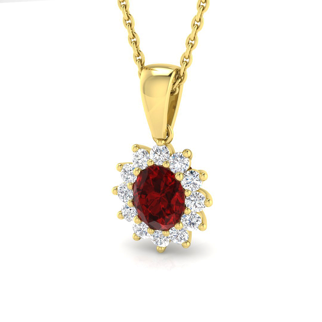 0.85 ct Natural Diamond Oval Pendant