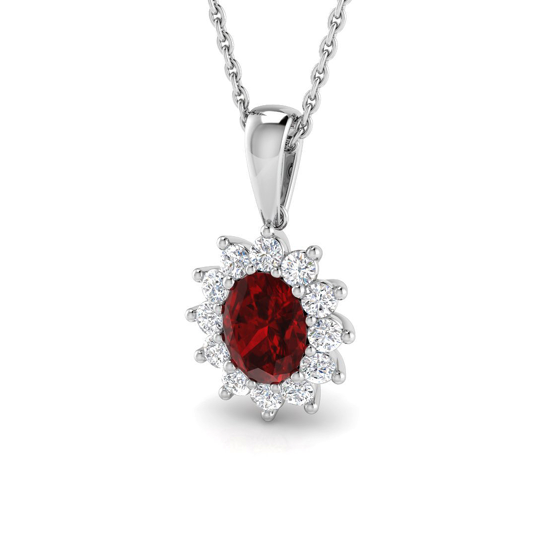 1.15 ct Natural Diamond Oval Pendant