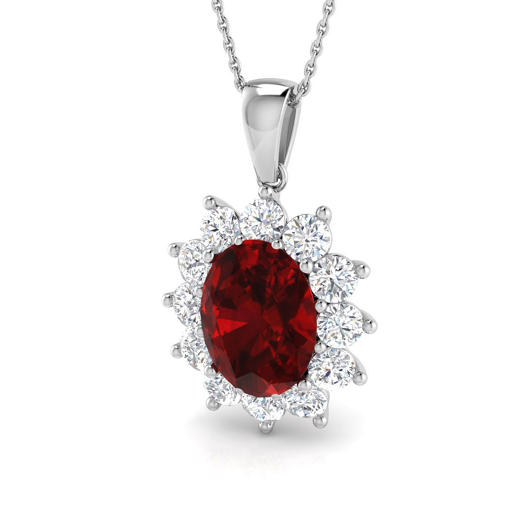7.4 ct Natural Diamond Oval Pendant