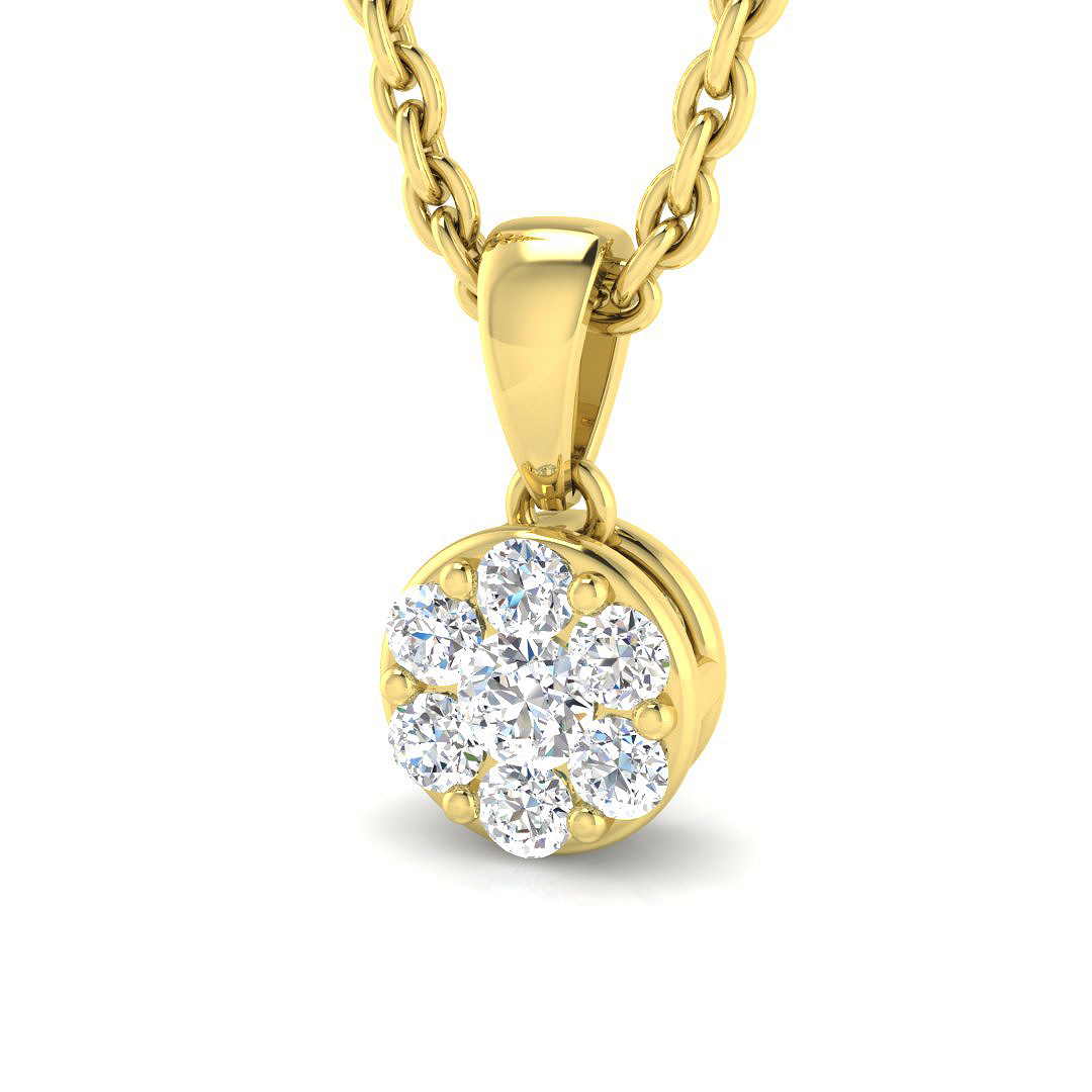 0.05 ct Natural Diamond Round Pendant