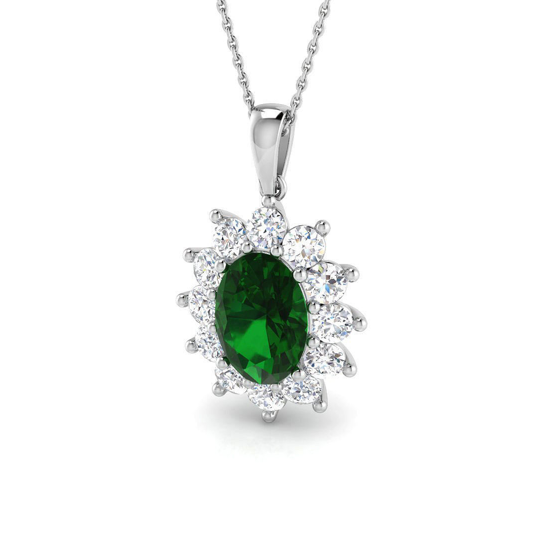 5.1 ct Natural Diamond Emerald Pendant