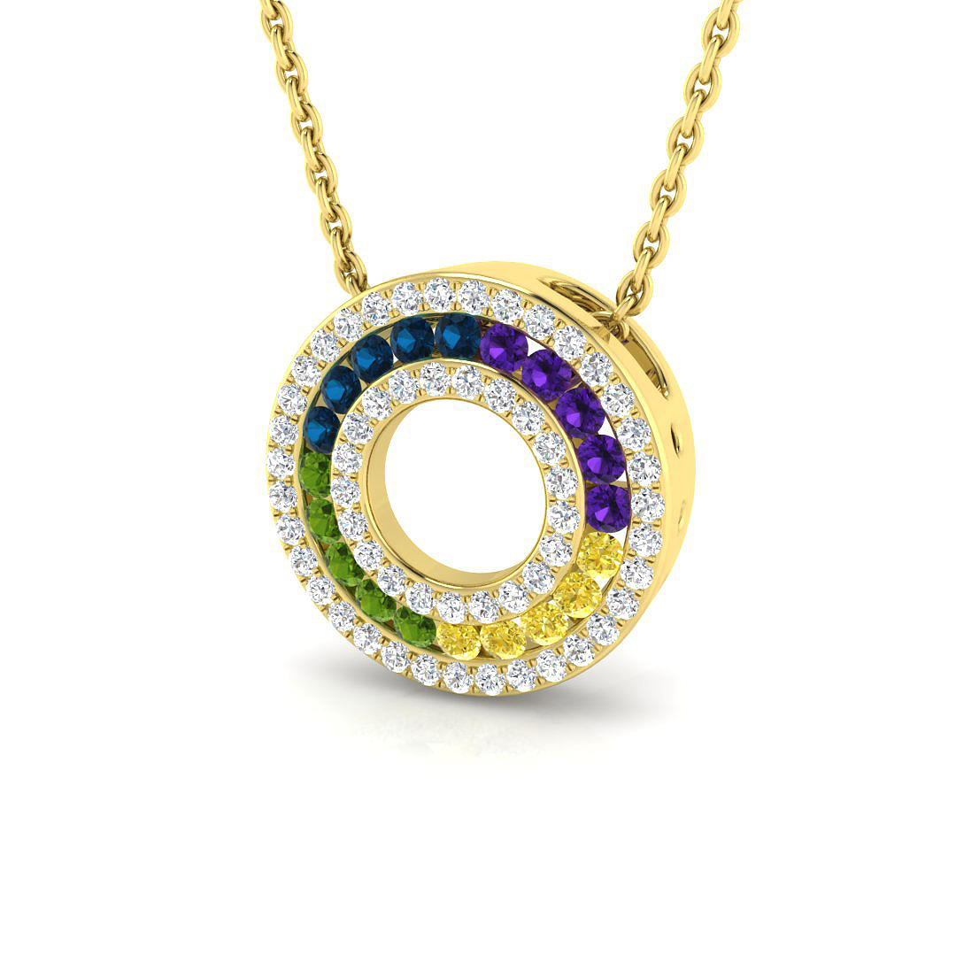 0.35 ct Yellow Diamond Round Pendant