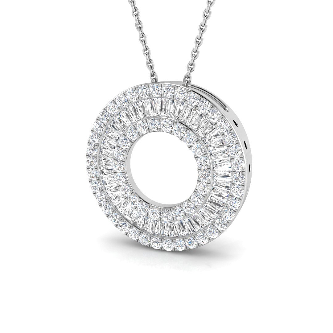 0.75 ct Natural Diamond Baguette Pendant