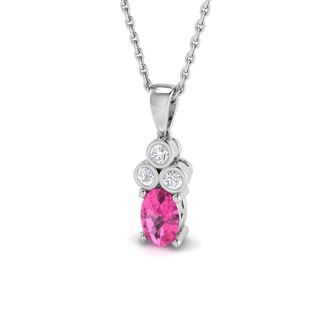0.65 ct Pink Sapphire Oval Pendant