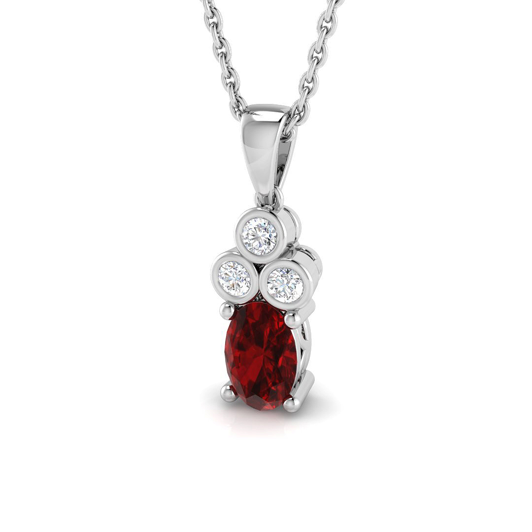 0.6 ct Natural Diamond Oval Pendant