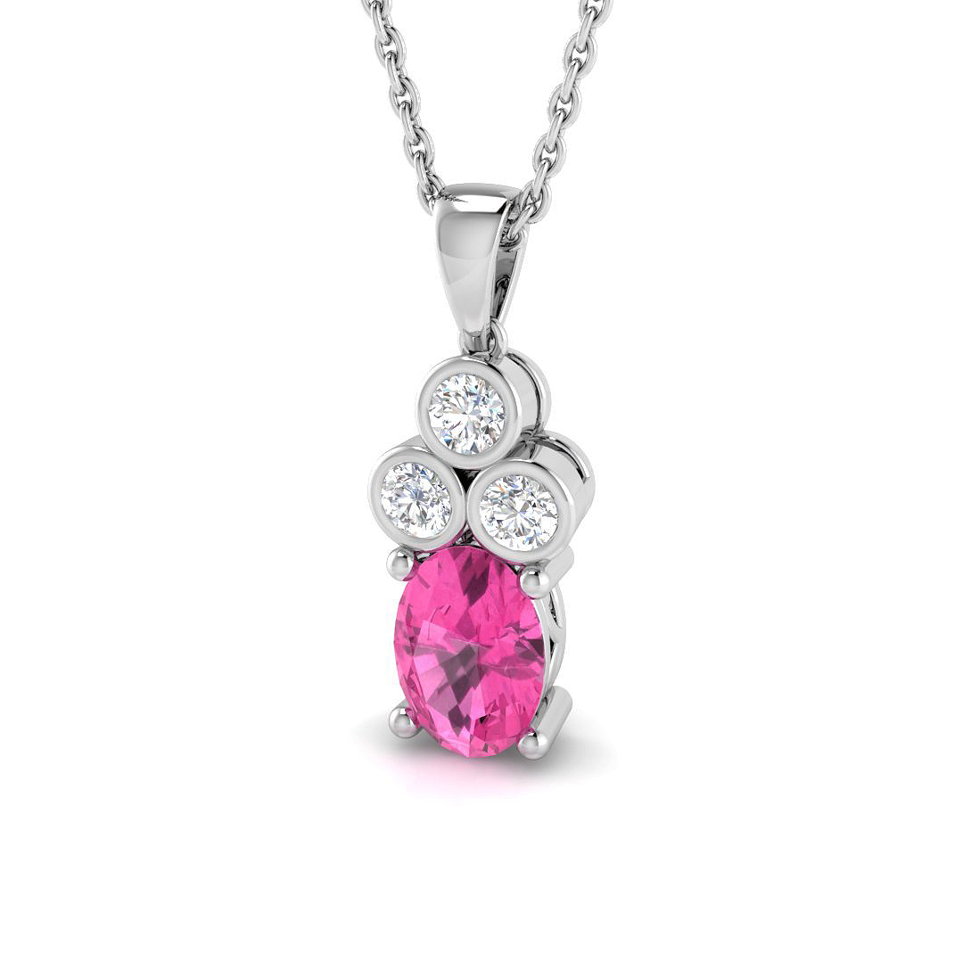 1.1 ct Pink Sapphire Oval Pendant