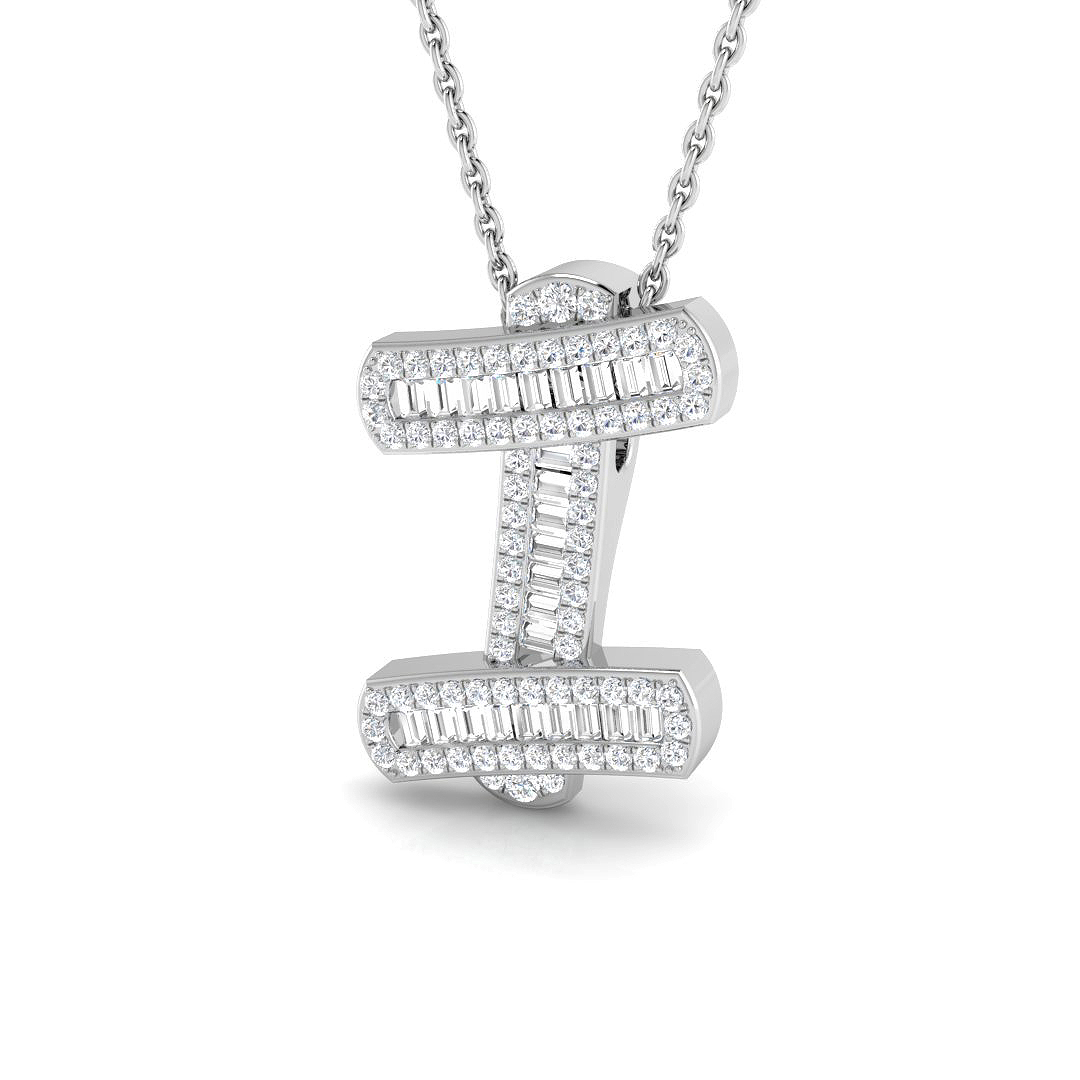 0.4 ct Natural Diamond Baguette Pendant