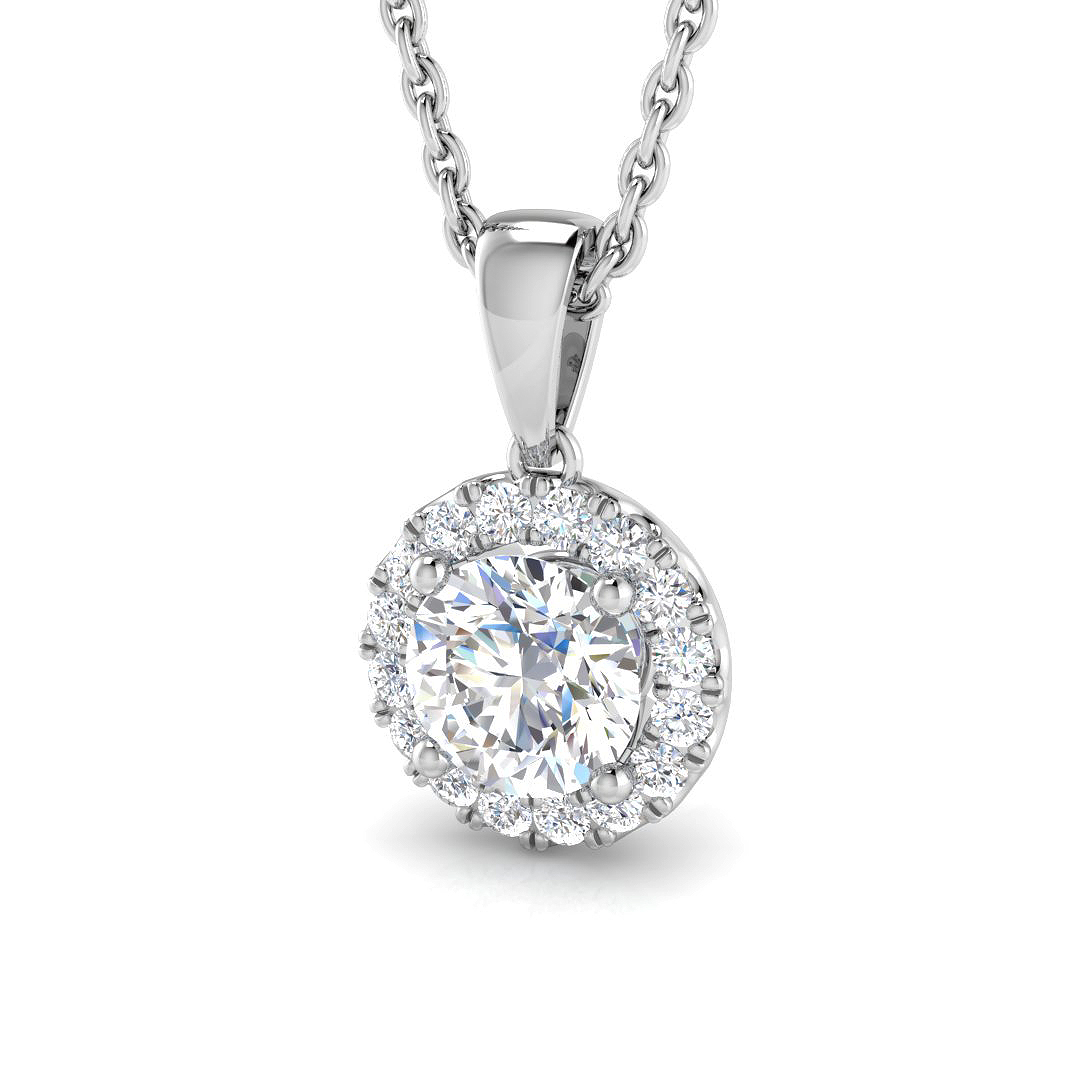 0.65 ct Natural Diamond Round Pendant