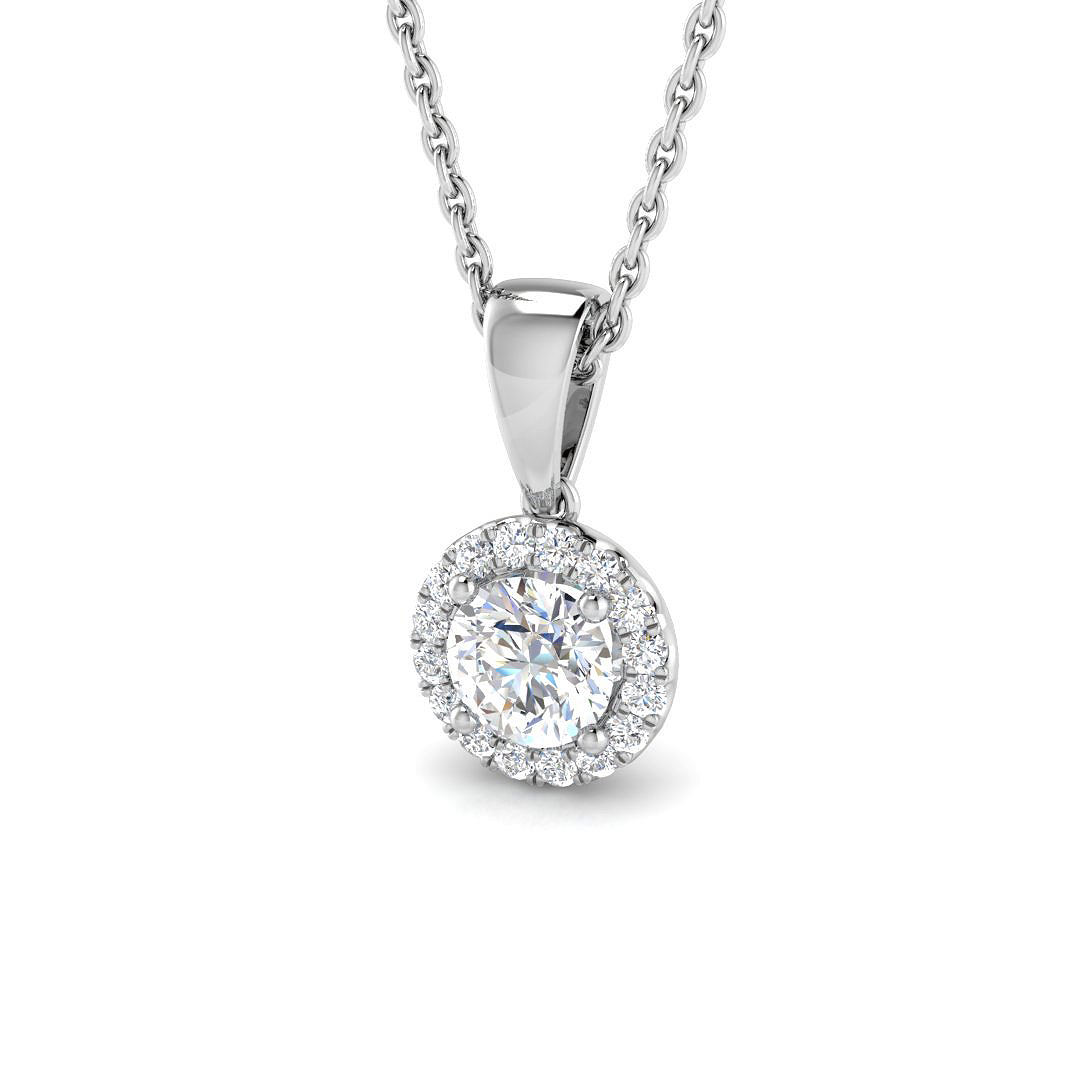 0.45 ct Natural Diamond Round Pendant