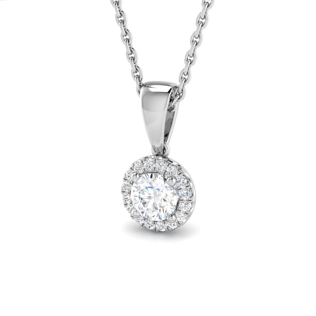 0.4 ct Natural Diamond Round Pendant
