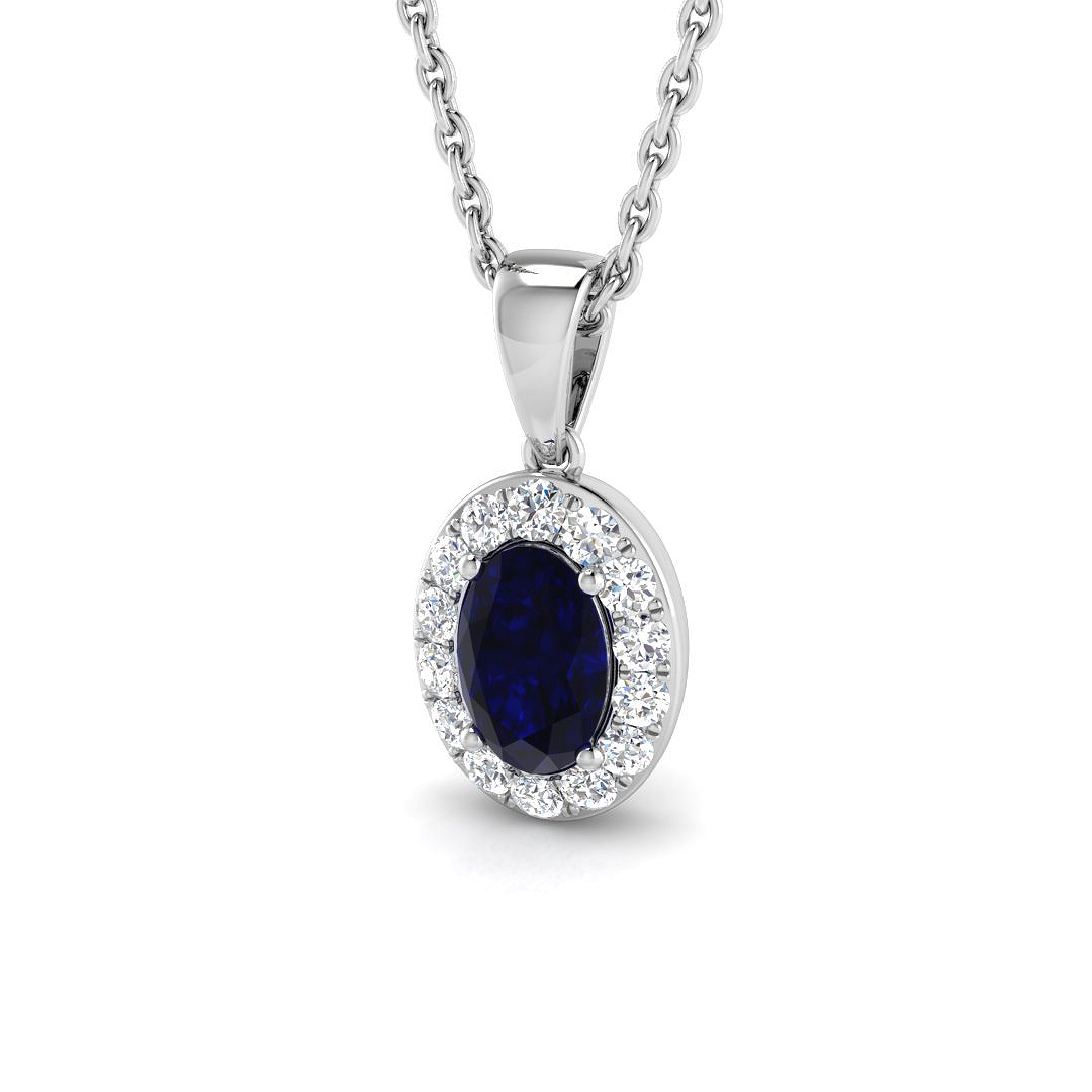 0.5 ct Blue Sapphire Oval Pendant