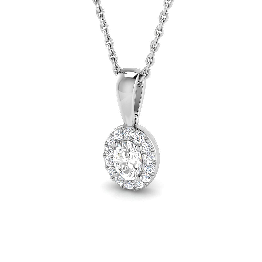 0.3 ct Natural Diamond Oval Pendant