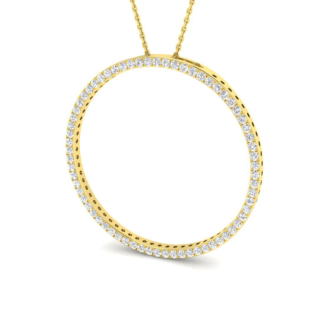 0.75 ct Natural Diamond Round Pendant