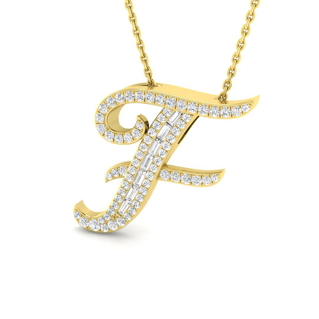 0.3 ct Natural Diamond Baguette Pendant