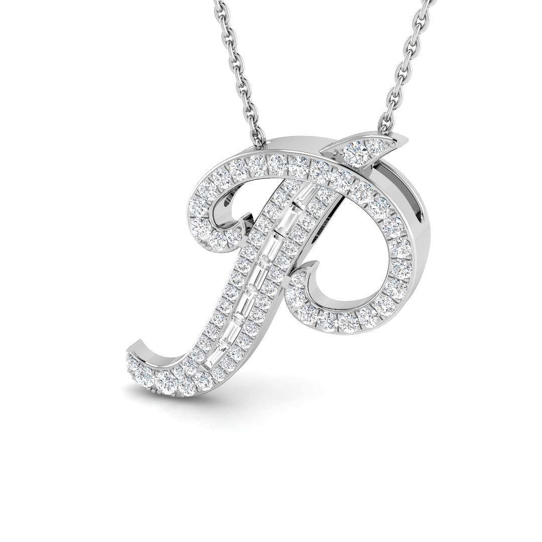 0.35 Ct Natural Diamond Baguette Cut  in 9K White Gold