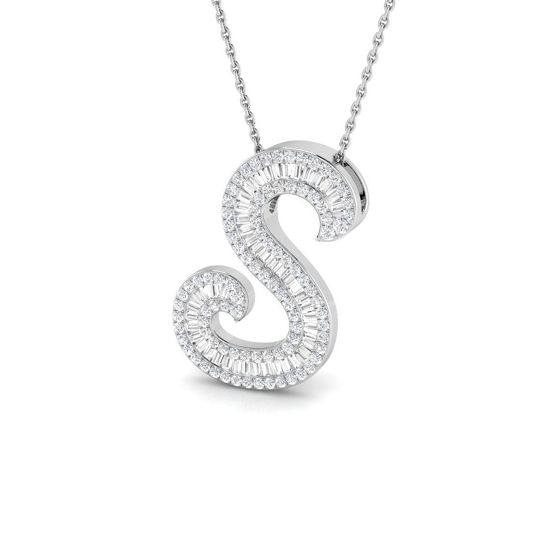 0.65 Ct Natural Diamond Baguette Cut  in 9K White Gold