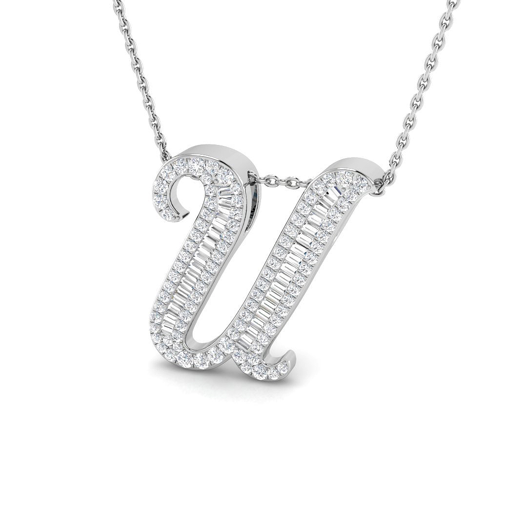 0.5 Ct Natural Diamond Baguette Cut  in 9K White Gold