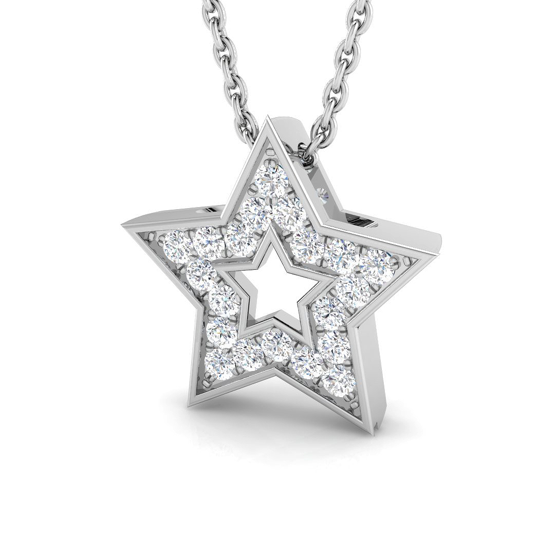 0.2 Ct Natural Diamond Round Cut  in 9K White Gold