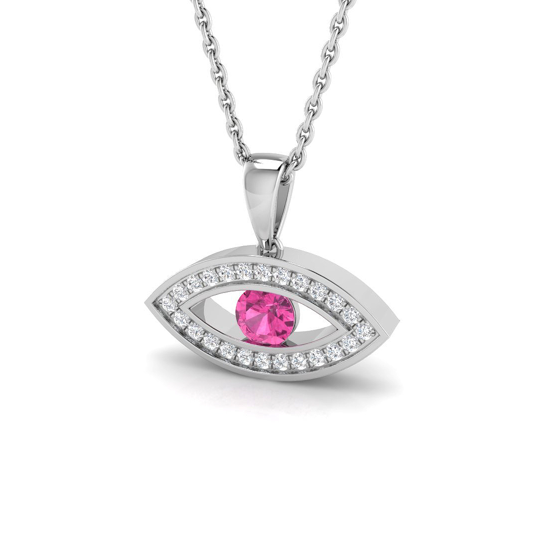 0.25 ct Pink Sapphire Round Pendant
