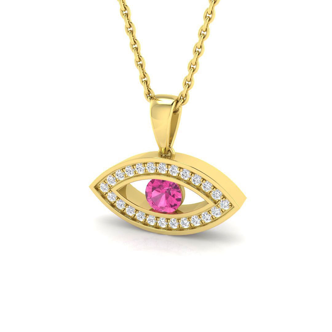 0.25 ct Pink Sapphire Round Pendant