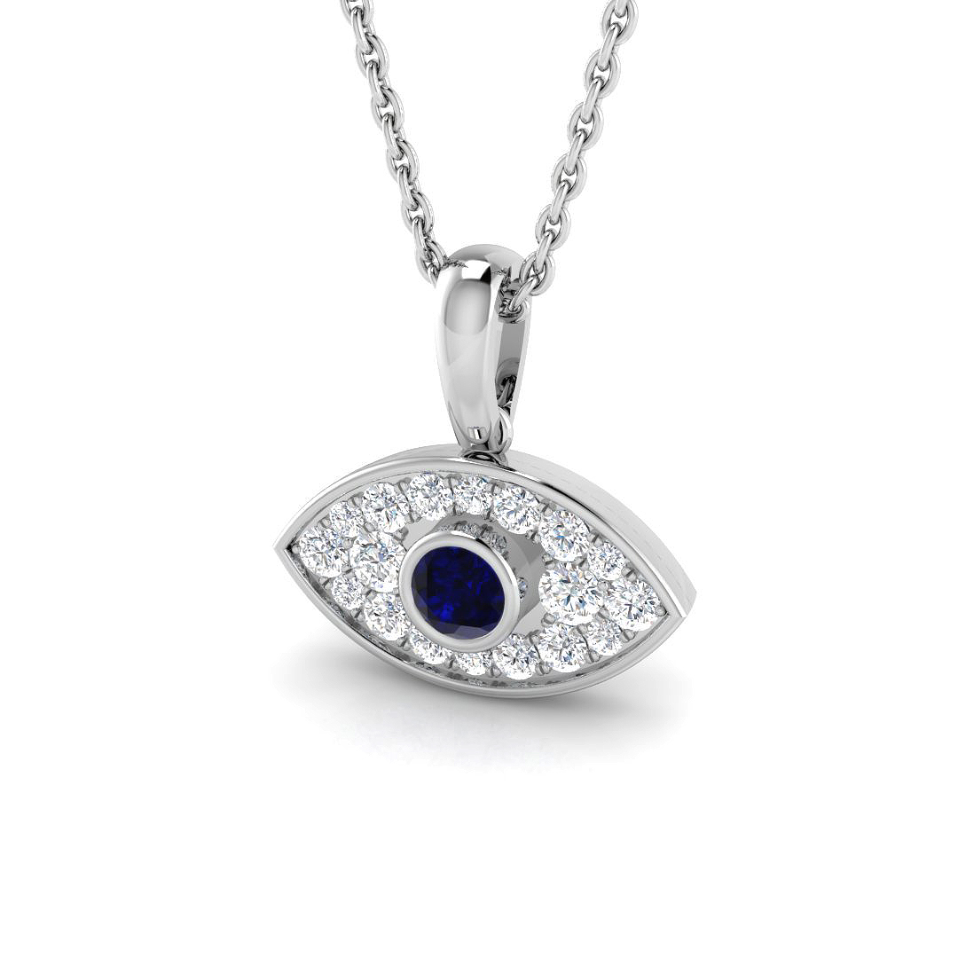 0.4 ct Blue Sapphire Round Pendant