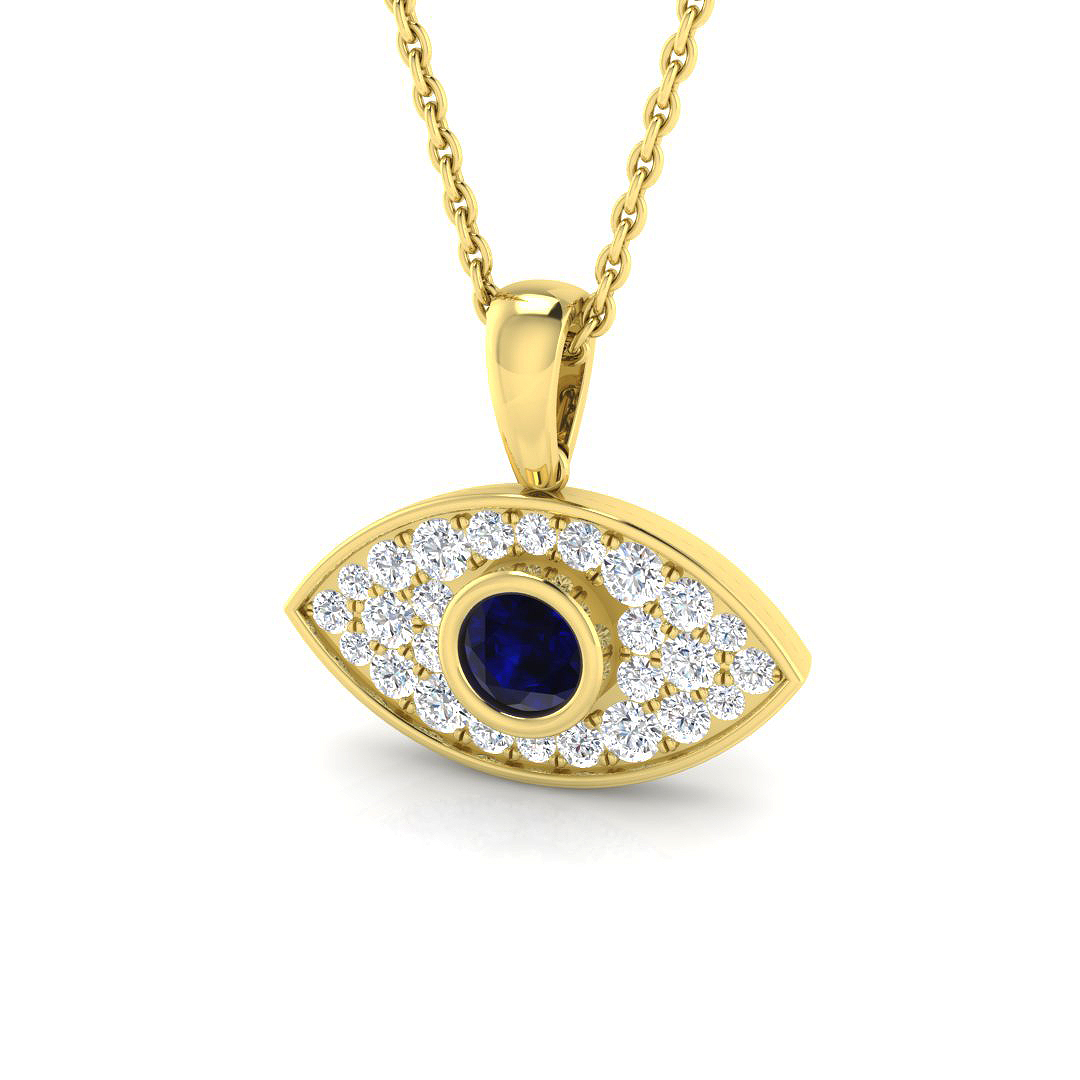 0.55 ct Blue Sapphire Round Pendant