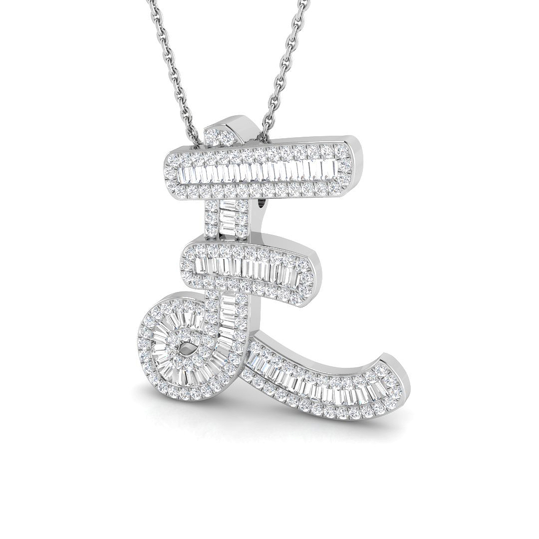 0.8 Ct Natural Diamond Baguette Cut  in 9K White Gold