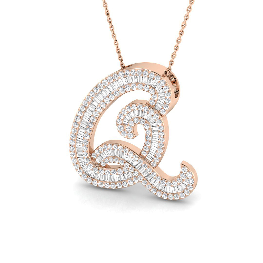 1.65 ct Natural Diamond Baguette Pendant