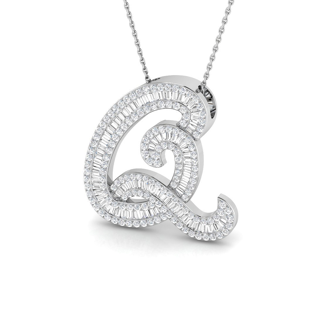 1.65 ct Natural Diamond Baguette Pendant