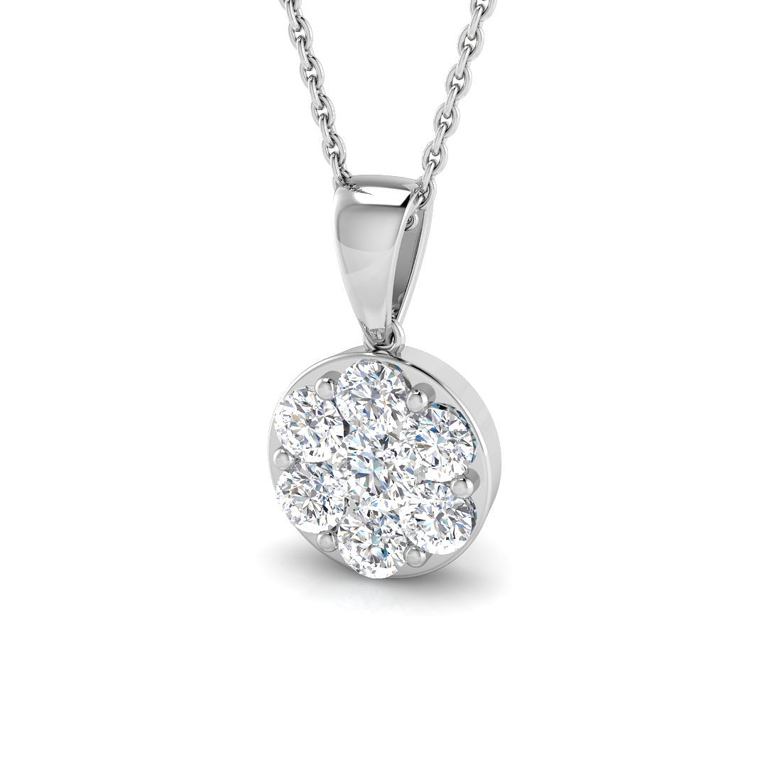0.75 ct Natural Diamond Round Pendant