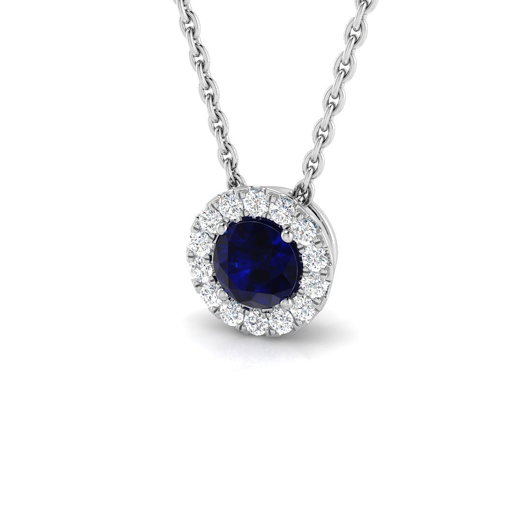 0.4 ct Blue Sapphire Round Pendant