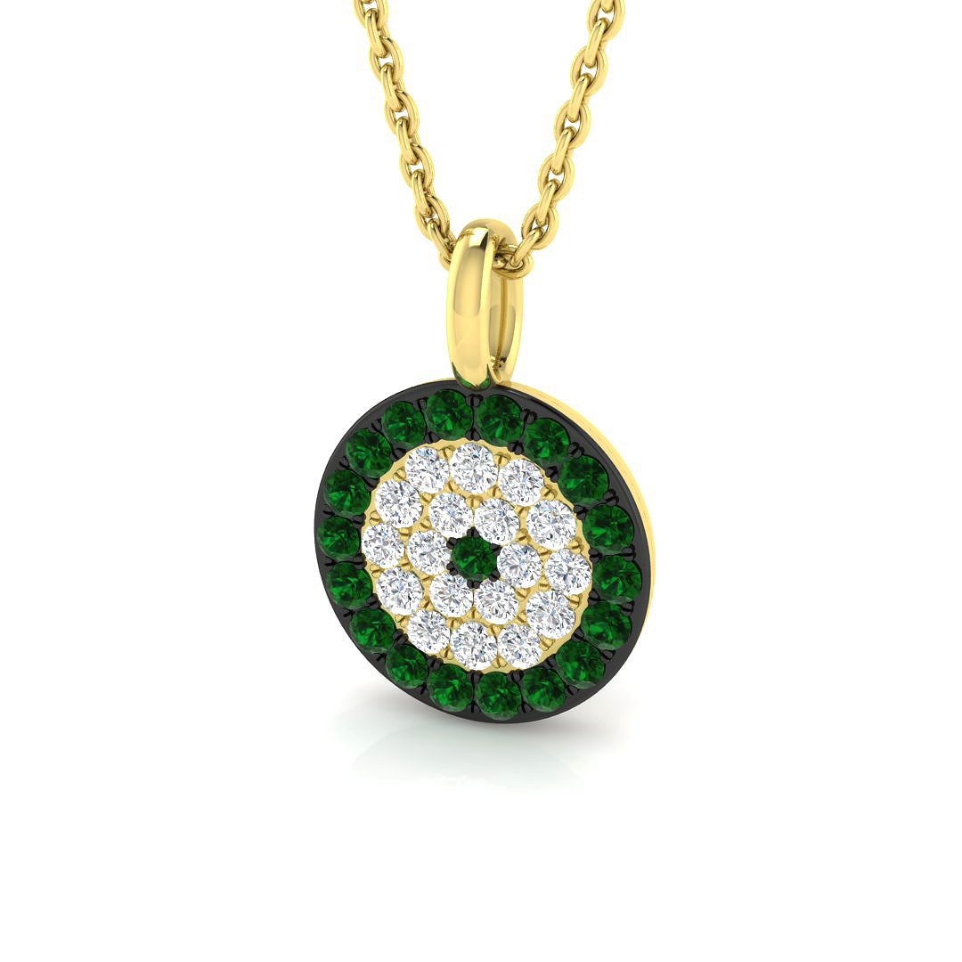 0.4 ct Natural Diamond Emerald Pendant