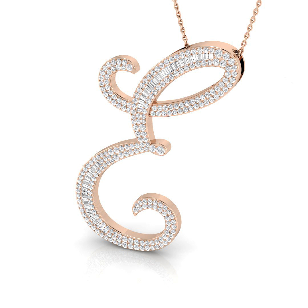 1.35 ct Natural Diamond Baguette Pendant