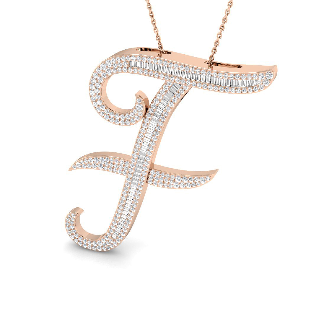 1.45 ct Natural Diamond Baguette Pendant