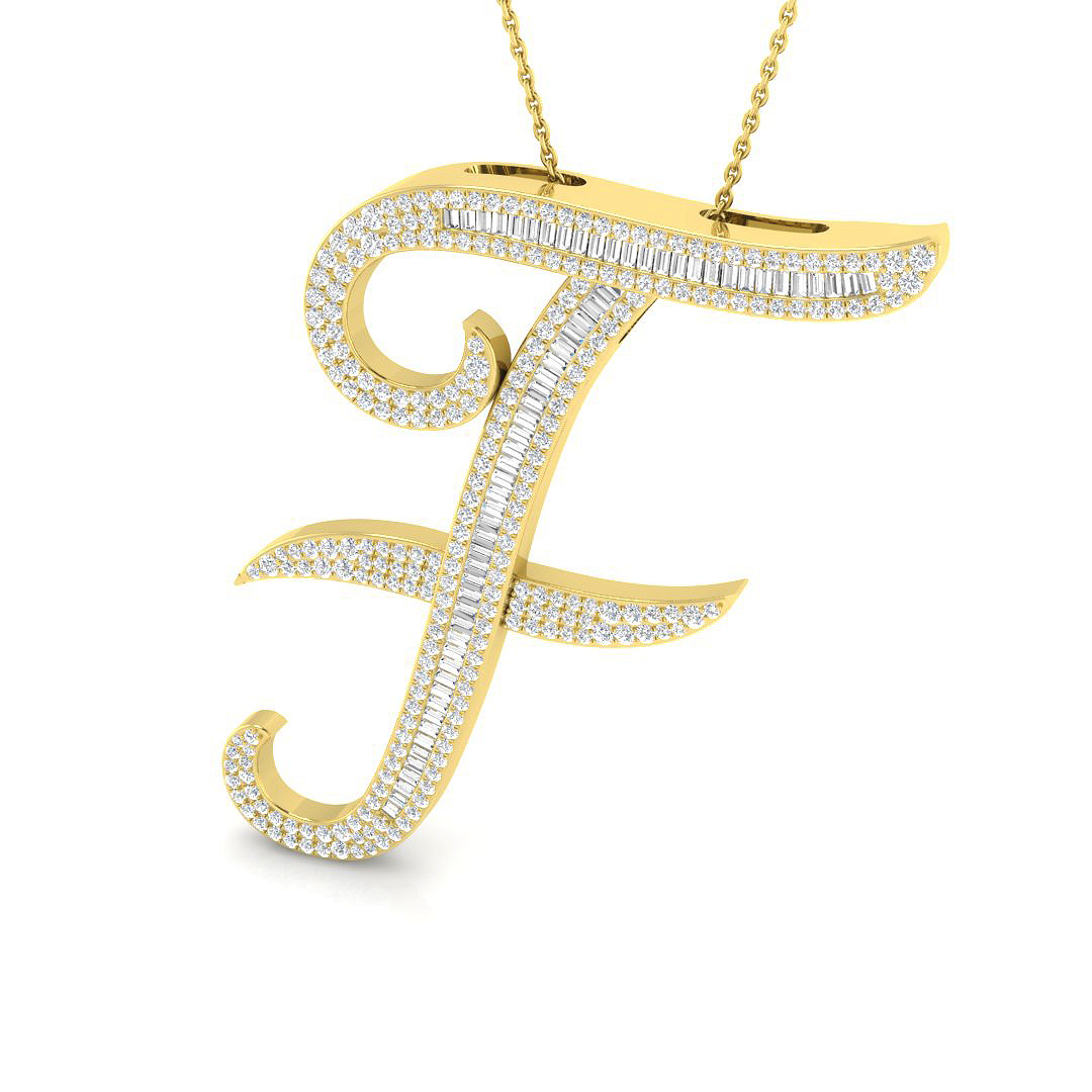 1.45 ct Natural Diamond Baguette Pendant